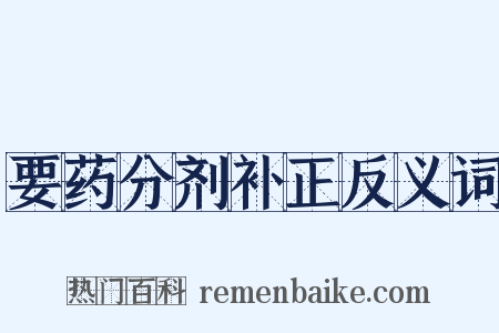 要药分剂补正反义词是什么意思的图片
